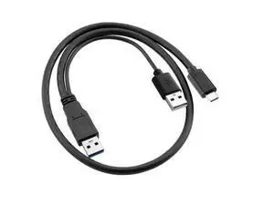 SM Type-C USB-C to USB 3.0 Male & USB 2.0 Dual Power Data Y Cable for Laptop & Hard Disk SM Type-C USB-C to USB 3.0 Male & USB 2.0 Dual Power Data Y Cable for Laptop & Hard Disk