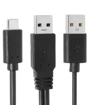 HKCY UC-125 Type-C USB-C to USB 3.0 MaleUSB 2.0 Dual Power Data Y Cable for LaptopHard Disk HKCY UC-125 Type-C USB-C to USB 3.0 MaleUSB 2.0 Dual Power Data Y Cable for LaptopHard Disk