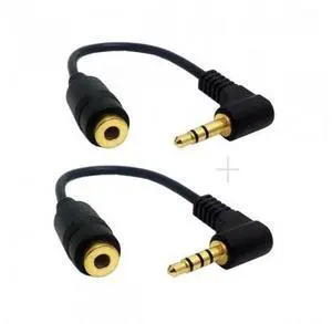 HKCY CA-008+045 1Set 3/4 Poles Audio Stereo 90 Degree Right Angled 3.5mm Male to Female Extension Cable HKCY CA-008+045 1Set 3/4 Poles Audio Stereo 90 Degree Right Angled 3.5mm Male to Female Extension Cable