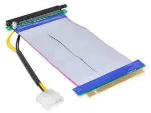 PCI-E Express 16X to 16x Riser Extender Card with Molex IDE Power & Ribbon Cable 20cm EP-074 PCI-E Express 16X to 16x Riser Extender Card with Molex IDE Power & Ribbon Cable 20cm EP-074