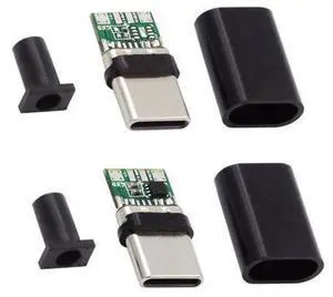 HKCY 2sets/lot DIY OEM 24pin Connector Plug USB Type C USB-C Male to USB-C Male 100W PD USB2.0 Data with Housing Cover HKCY 2sets/lot DIY OEM 24pin Connector Plug USB Type C USB-C Male to USB-C Male 100W PD USB2.0 Data with Housing Cover