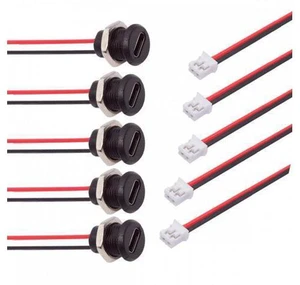 5pcs/set DIY OEM Type C Female Socket to 2Pin Header Cable Pitch=2.0mm Panel Mount Type DC 5V Power 5pcs/set DIY OEM Type C Female Socket to 2Pin Header Cable Pitch=2.0mm Panel Mount Type DC 5V Power