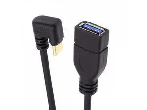 USB-C USB 3.1 Type-C Male to USB 3.0-A Female 10Gbps OTG Data Power Cable Opposite U Shape Back Angled USB-C USB 3.1 Type-C Male to USB 3.0-A Female 10Gbps OTG Data Power Cable Opposite U Shape Back Angled