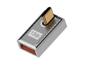 HKCY USB-C USB 3.1 Type C Male to USB 3.0 A Female 10Gbps OTG Data 120W Power Low Profile Angled Adapter Alloy Shell Mecha Cyberpunk Style HKCY USB-C USB 3.1 Type C Male to USB 3.0 A Female 10Gbps OTG Data 120W Power Low Profile Angled Adapter Alloy Shell Mecha Cyberpunk Style