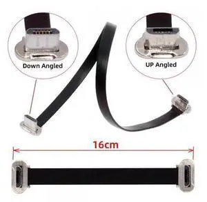 Cable Micro USB2.0 Male to Micro USB Male 5Pin Ultra Slim Flat Data Charge Cable 16cm Down to Up Angle 90 Degree Connector Cable Micro USB2.0 Male to Micro USB Male 5Pin Ultra Slim Flat Data Charge Cable 16cm Down to Up Angle 90 Degree Connector