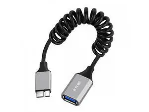 Micro-USB3.0 Male Host to USB3.0-A Female OTG Stretch Coiled Cable 100cm Extension 5Gbps for Disk Phone Camera Data Micro-USB3.0 Male Host to USB3.0-A Female OTG Stretch Coiled Cable 100cm Extension 5Gbps for Disk Phone Camera Data