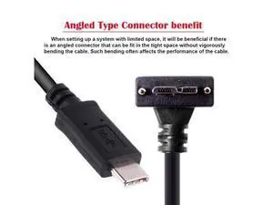 HKCY 5Gbps USB-C Type-C Host to Micro USB3.0 Screw Mount 90 Degree Up Angled for Industrial Camera Storage HKCY 5Gbps USB-C Type-C Host to Micro USB3.0 Screw Mount 90 Degree Up Angled for Industrial Camera Storage