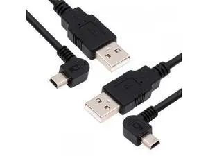 2pcs/lot Left & Right Angled Mini USB B Type 5pin Male 90 Degree to USB 2.0 Male Power Data Cable 50cm 2pcs/lot Left & Right Angled Mini USB B Type 5pin Male 90 Degree to USB 2.0 Male Power Data Cable 50cm