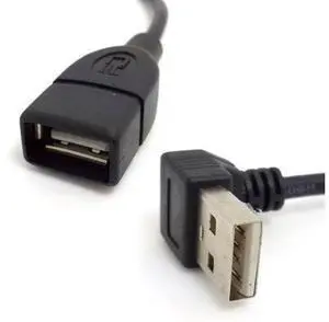USB 2.0 Type-A Male to USB Female M-F Extension Cable 20cm 90 Degree Down Angled Type USB 2.0 Type-A Male to USB Female M-F Extension Cable 20cm 90 Degree Down Angled Type