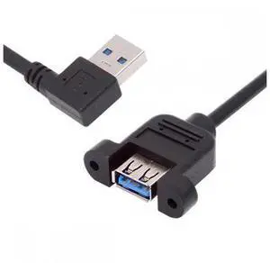 Left Angled USB 3.0 Male to Female Type-A Panel Type Header Cable 90 Degree Connector 30cm Left Angled USB 3.0 Male to Female Type-A Panel Type Header Cable 90 Degree Connector 30cm