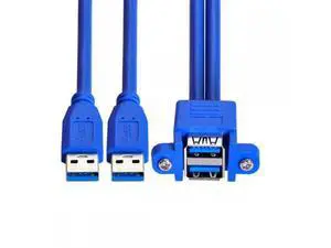Stackable Dual USB 3.0 Male to Female Type-A Panel Type Header Cable Dual Ports 50cm Stackable Dual USB 3.0 Male to Female Type-A Panel Type Header Cable Dual Ports 50cm
