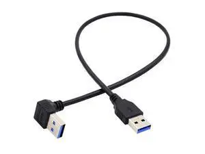 HKCY Angled USB 3.0 Type-A Male to Straight 3.0 Type-A Male Data 5Gbps Cable 90 Degree Up Angled 40cm HKCY Angled USB 3.0 Type-A Male to Straight 3.0 Type-A Male Data 5Gbps Cable 90 Degree Up Angled 40cm