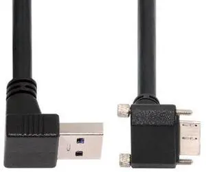 Down Angled 90 Degree USB 3.0 A Male to Micro-B 3.0 Plug Down Angled Locking Screw Panel Cable 25cm Down Angled 90 Degree USB 3.0 A Male to Micro-B 3.0 Plug Down Angled Locking Screw Panel Cable 25cm