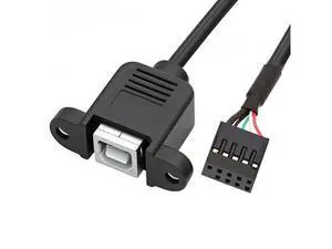 USB 2.0 Motherboard 9pin 10pin Header to Standard Type-B Female Extension cable with Nuts for Panel Mount USB 2.0 Motherboard 9pin 10pin Header to Standard Type-B Female Extension cable with Nuts for Panel Mount