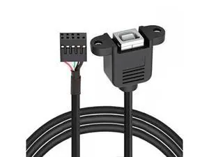 USB 2.0 Motherboard 9pin 10pin Header to Standard Type-B Female Extension cable with Nuts for Panel Mount USB 2.0 Motherboard 9pin 10pin Header to Standard Type-B Female Extension cable with Nuts for Panel Mount