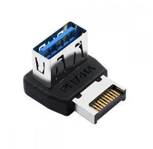 USB 3.1 Front Panel Header Male Type-E to Type-A USB3.0 Female Data Adapter Up Angled 90 Degree for Motherboard USB 3.1 Front Panel Header Male Type-E to Type-A USB3.0 Female Data Adapter Up Angled 90 Degree for Motherboard