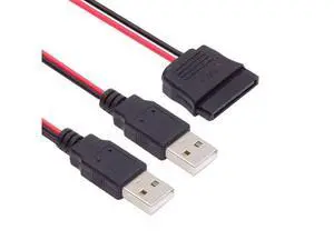 DC 5V Dual USB to SATA 15Pin Power Cable for 2.5 inch SATA HDD SSD Disk Driver 5V 2A Max DC 5V Dual USB to SATA 15Pin Power Cable for 2.5 inch SATA HDD SSD Disk Driver 5V 2A Max