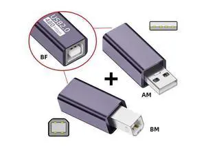 2pcs/lot USB 2.0 B Type Female to Type-A & Type-B Male Extension Adapter for Printer Scanner Disk 2pcs/lot USB 2.0 B Type Female to Type-A & Type-B Male Extension Adapter for Printer Scanner Disk