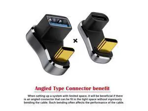 HKCY USB3.0 Type C Male to Female & OTG Power Data Adapter Opposite U Shape Back Angled Compatible with Steam Deck HKCY USB3.0 Type C Male to Female & OTG Power Data Adapter Opposite U Shape Back Angled Compatible with Steam Deck
