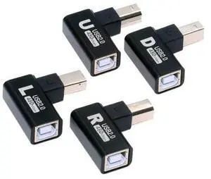 4pcs/lot USB 2.0 Type-B Male to Female Extension Adapter Horizontal Vertical Angled 90 Degree for Printer Scanner 4pcs/lot USB 2.0 Type-B Male to Female Extension Adapter Horizontal Vertical Angled 90 Degree for Printer Scanner