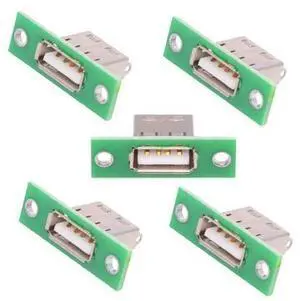 5pcs/set DIY OEM USB Type-A Female Socket Connector with Panel Mount Solder Type 5pcs/set DIY OEM USB Type-A Female Socket Connector with Panel Mount Solder Type