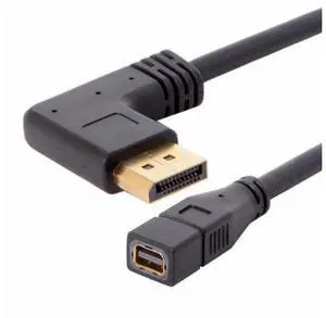 Right Angled DP DisplayPort 90 Degree to Mini DP DisplayPort Female Cable for Displays Monitors Right Angled DP DisplayPort 90 Degree to Mini DP DisplayPort Female Cable for Displays Monitors