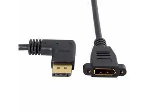 DisplayPort Display Port Male to Female 90 Degree Right Down Angled Extension Cable DisplayPort Display Port Male to Female 90 Degree Right Down Angled Extension Cable
