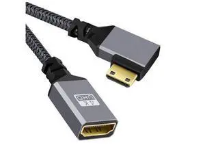HKCY 4K Type-C MINI HDMI 1.4 Male 90 Degree Right Angled to HDMI Female Extension Cable for DV MP4 Camera DC Laptop HKCY 4K Type-C MINI HDMI 1.4 Male 90 Degree Right Angled to HDMI Female Extension Cable for DV MP4 Camera DC Laptop