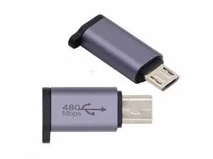 2pcs/lot USB-C USB2.0 Type-C Female to Micro Mini USB Male Power Adapter 480Mbps Data with Chain Holes 2pcs/lot USB-C USB2.0 Type-C Female to Micro Mini USB Male Power Adapter 480Mbps Data with Chain Holes