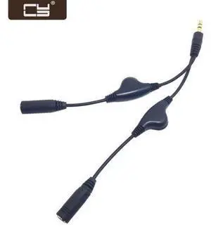 3.5mm Stereo Male to Double 3.5mm Female Audio Headphone Y Splitter Cable with Volume Control Switch RC-120 3.5mm Stereo Male to Double 3.5mm Female Audio Headphone Y Splitter Cable with Volume Control Switch RC-120