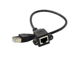 SM 30cm 8P8C FTP STP UTP Cat 5e Male to Female Lan Ethernet Network Extension Cable with Panel Mount Holes SM 30cm 8P8C FTP STP UTP Cat 5e Male to Female Lan Ethernet Network Extension Cable with Panel Mount Holes