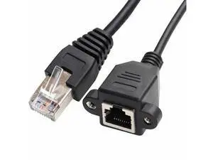 30cm 8P8C FTP STP UTP Cat 5e Male to Female Lan Ethernet Network Extension Cable with Panel Mount Holes 30cm 8P8C FTP STP UTP Cat 5e Male to Female Lan Ethernet Network Extension Cable with Panel Mount Holes