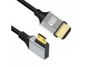 90 Degree Left Angled Mini HDMI 2.1 Ultra Thin HDTV Cable 8K 4K Hyper Super Flexible Slim Cord Type-A to Type-C for Camera HDTV 90 Degree Left Angled Mini HDMI 2.1 Ultra Thin HDTV Cable 8K 4K Hyper Super Flexible Slim Cord Type-A to Type-C for Camera HDTV