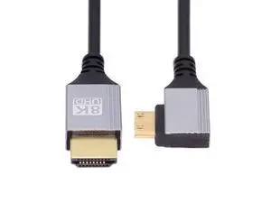 90 Degree Left Angled Mini HDMI 2.1 Ultra Thin HDTV Cable 8K 4K Hyper Super Flexible Slim Cord Type-A to Type-C for Camera HDTV 90 Degree Left Angled Mini HDMI 2.1 Ultra Thin HDTV Cable 8K 4K Hyper Super Flexible Slim Cord Type-A to Type-C for Camera HDTV