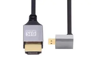 90 Degree Down Angled Micro HDMI 2.1 Ultra Thin HDTV Cable 8K 4K Hyper Super Flexible Slim Cord Type-A to Type-D for Camera HDTV 90 Degree Down Angled Micro HDMI 2.1 Ultra Thin HDTV Cable 8K 4K Hyper Super Flexible Slim Cord Type-A to Type-D for Camera HDTV