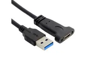SM USB-C USB 3.1 Type C Female to USB 3.0 A Male Data Cable 20cm with Panel Mount Screw Hole SM USB-C USB 3.1 Type C Female to USB 3.0 A Male Data Cable 20cm with Panel Mount Screw Hole
