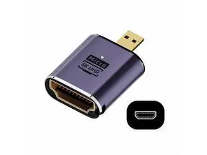 Micro HDMI Male to HDMI 2.1 Female UHD Extension Gold Converter Adapter Support 8K 60hz HDTV Micro HDMI Male to HDMI 2.1 Female UHD Extension Gold Converter Adapter Support 8K 60hz HDTV