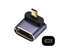 HKCY Down Angled Micro HDMI Male to HDMI 2.1 Female UHD Extension Gold Converter Adapter Support 8K 60hz HDTV HKCY Down Angled Micro HDMI Male to HDMI 2.1 Female UHD Extension Gold Converter Adapter Support 8K 60hz HDTV