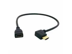 SM Left Angled 90 Degree Connector HDMI 1.4 with Ethernet & 3D Type A male to A female Extension Cable 0.5m SM Left Angled 90 Degree Connector HDMI 1.4 with Ethernet & 3D Type A male to A female Extension Cable 0.5m
