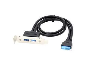 SM Low Profile 80mm Height USB 3.0 Female Back panel to Motherboard 20pin cable with PCI bracket 40cm SM Low Profile 80mm Height USB 3.0 Female Back panel to Motherboard 20pin cable with PCI bracket 40cm