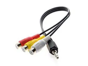 SM 3.5mm 1/8" Male Stereo Car AUX to 3 RCA AV Female Cord Audio Video Composite Cable 20cm SM 3.5mm 1/8" Male Stereo Car AUX to 3 RCA AV Female Cord Audio Video Composite Cable 20cm