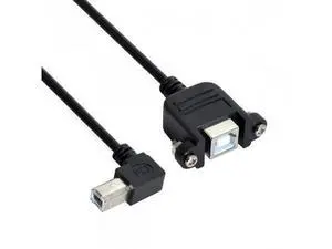 SM 90 Degree Left Angled USB B Type Male to Female extension cable with screws for Panel Mount 50cm SM 90 Degree Left Angled USB B Type Male to Female extension cable with screws for Panel Mount 50cm