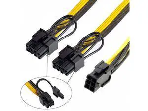 SM PCI-E PCI Express ATX 6Pin Male to Dual 8Pin & 6Pin Female Video Card Extension Splitter Power Cable SM PCI-E PCI Express ATX 6Pin Male to Dual 8Pin & 6Pin Female Video Card Extension Splitter Power Cable