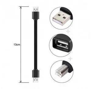SM 3pcs/lot 13cm USB 2.0 Type-A to Type-B Type-A Female Extension Male Data Flat Slim Cable for Printer Disk & Phone SM 3pcs/lot 13cm USB 2.0 Type-A to Type-B Type-A Female Extension Male Data Flat Slim Cable for Printer Disk & Phone