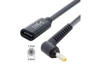 SM Type C USB-C Female Input to DC 4.0*1.7mm Power PD Charge Cable fit for Laptop 18-20V SM Type C USB-C Female Input to DC 4.0*1.7mm Power PD Charge Cable fit for Laptop 18-20V