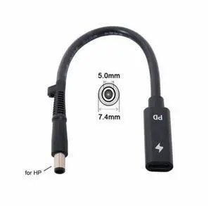 PD Power Type-C USB-C Female Input to DC 7.4*5.0mm Power PD Charge Cable fit for Laptop 18-20V PD Power Type-C USB-C Female Input to DC 7.4*5.0mm Power PD Charge Cable fit for Laptop 18-20V