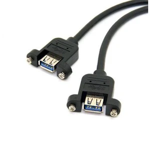 SM USB 3.0 Dual Ports A Female Screw Mount Type to Motherboard 20pin Header cable Black SM USB 3.0 Dual Ports A Female Screw Mount Type to Motherboard 20pin Header cable Black
