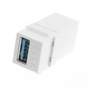 HKCY U3-059-WH USB 3.0 A Female to A Female Extension Keystone Jack Coupler Adapter for Wall Plate Panel USB Cable HKCY U3-059-WH USB 3.0 A Female to A Female Extension Keystone Jack Coupler Adapter for Wall Plate Panel USB Cable