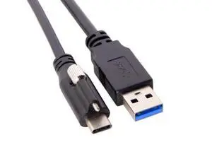 SM USB 3.1 Type-C Locking Connector to Standard USB3.0 Data Cable 1.2m With Panel Mount Screw SM USB 3.1 Type-C Locking Connector to Standard USB3.0 Data Cable 1.2m With Panel Mount Screw