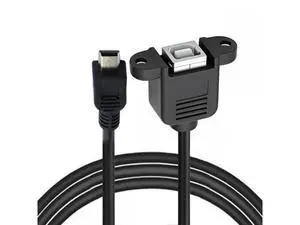 Mini USB B Type 5pin Male to USB 2.0 B Type Female Data Cable with M3 Nuts Panel Mount Type Mini USB B Type 5pin Male to USB 2.0 B Type Female Data Cable with M3 Nuts Panel Mount Type